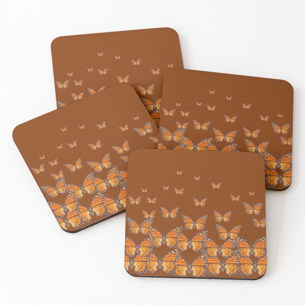 Item preview, MONARCH BUTTERFLIES ON COFFEE BROWN ART designed and sold by sharlesart.