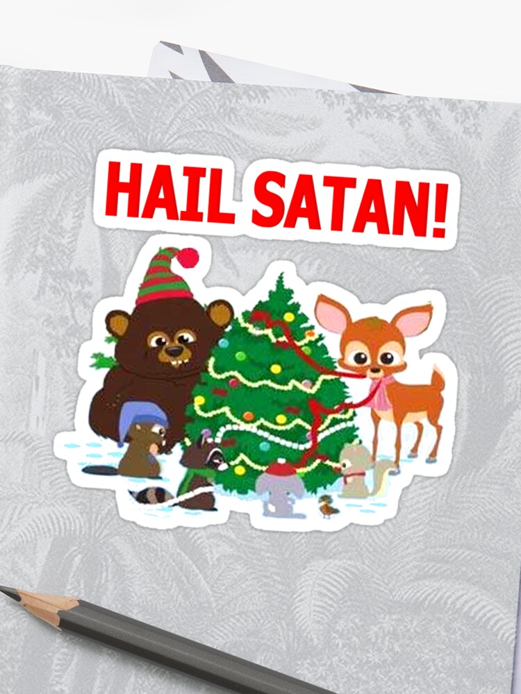 South Park Christmas Woodland Critters Hail Satan Black