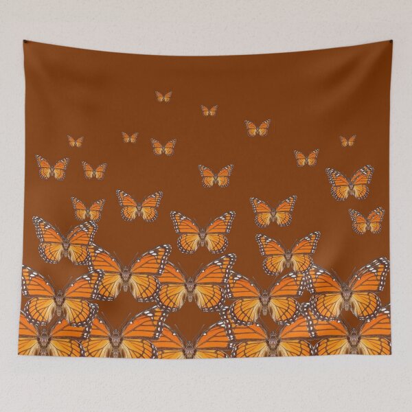 Item preview, MONARCH BUTTERFLIES ON COFFEE BROWN ART designed and sold by sharlesart.