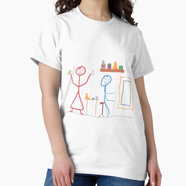 Aperçu de l'œuvre Coiffeur, stick figure, coiffure, coiffure, lavage, cheveux, tête créée et vendue par KlareLinie.