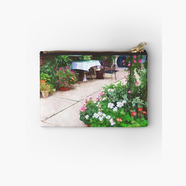 Item preview, Belvidere NJ - Outdoor Cafe with Flowerpots designed and sold by Susan Savad.