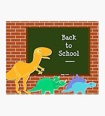 Back to School Cute Dinosaurs for Kids Photographic Print