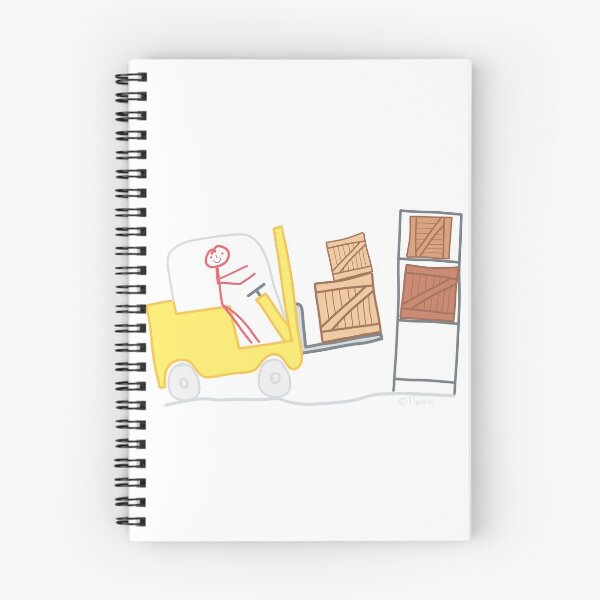 Item preview, Forklift stick figure logistics warehouse goods work job package shipping crate designed and sold by KlareLinie.