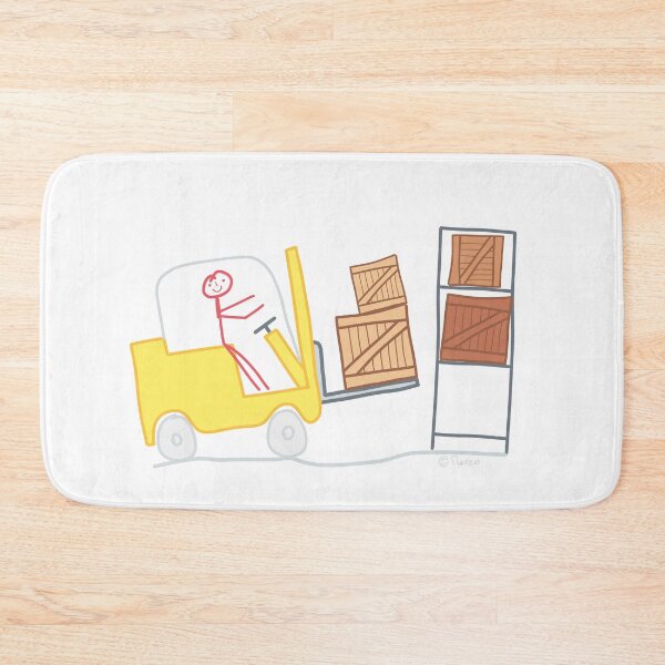 Item preview, Forklift stick figure logistics warehouse goods work job package shipping crate designed and sold by KlareLinie.