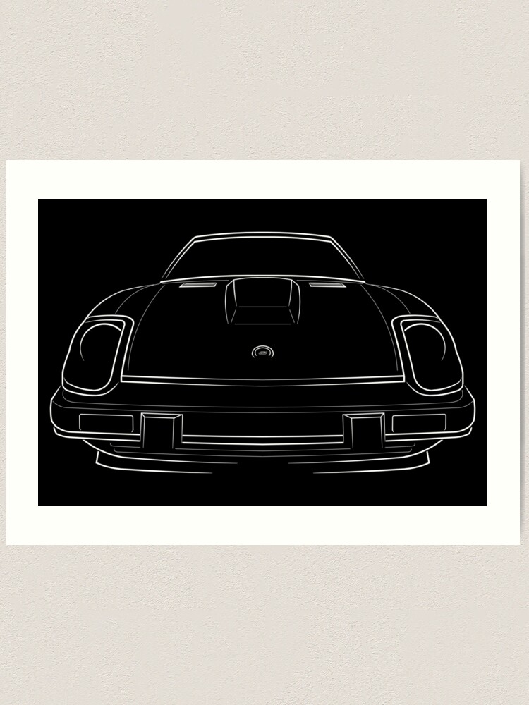 1983 Datsun 280ZX - front stencil, white