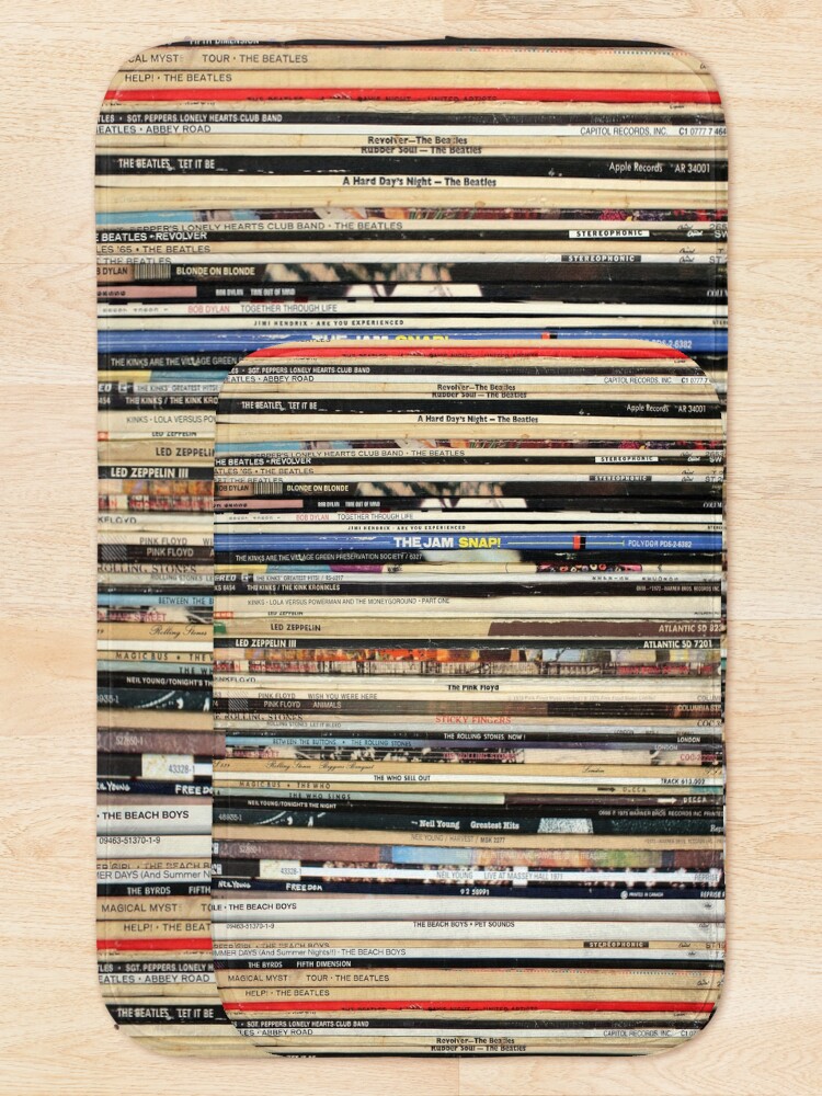 Alternate view of Classic Rock Vinyl Records Bath Mat