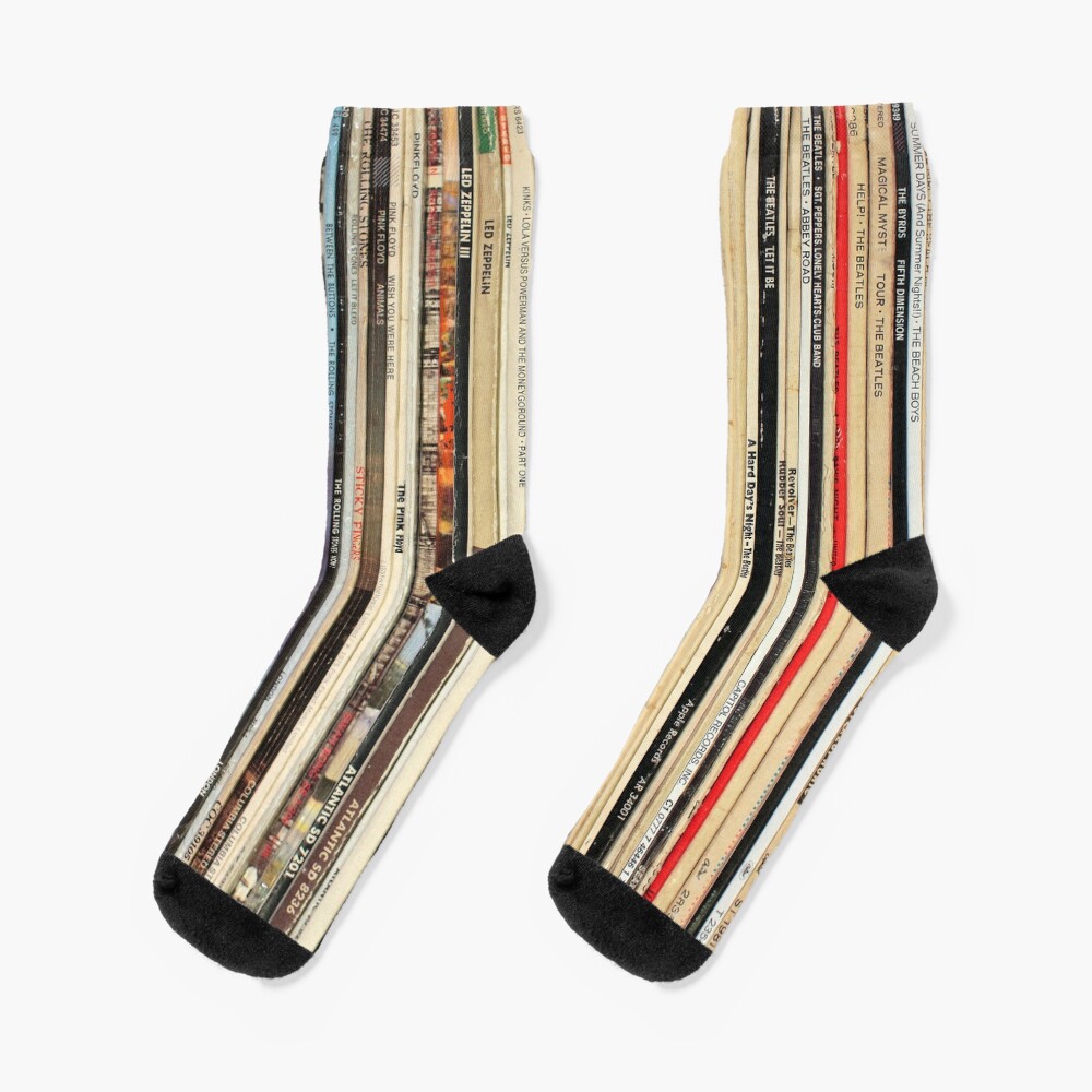 Classic Rock Vinyl Records Socks