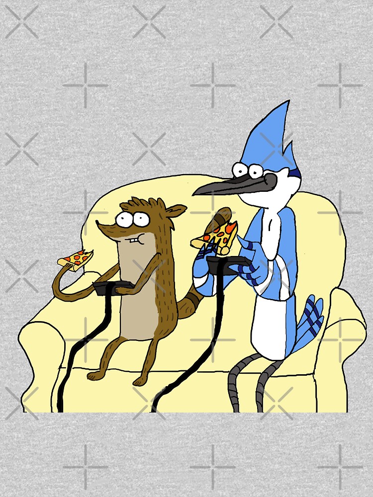 Rigby and Mordecai Best team, Love for pizza and games by kestrada2906