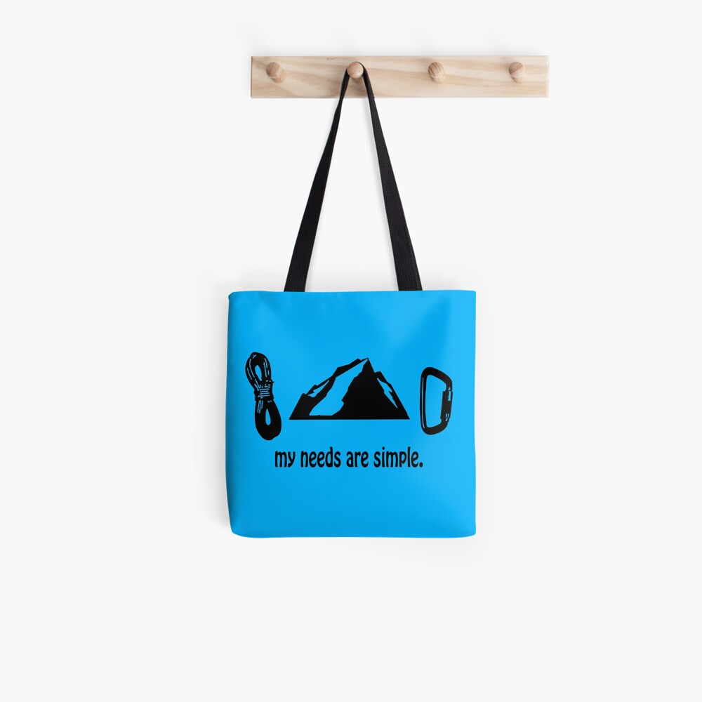 "Simple needs rock climbing geek funny nerd" Tote Bag by jekonu Redbubble