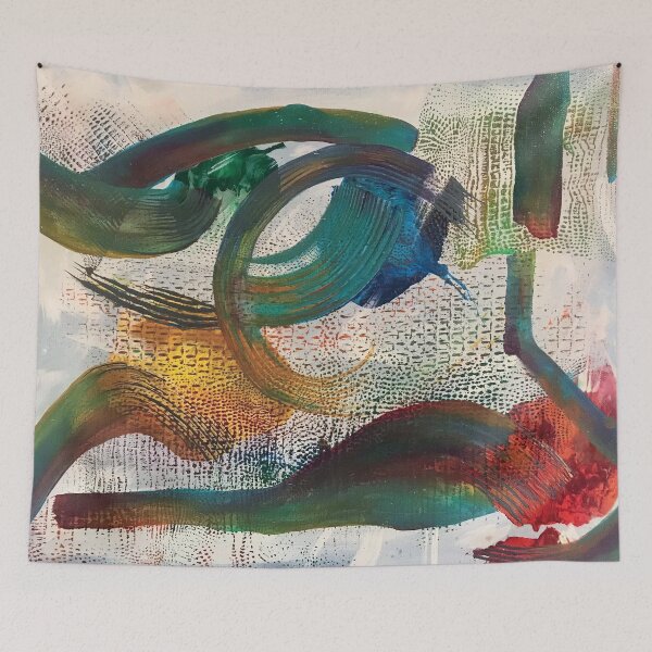 Item preview, "Jewel Skin" - Abstract Painting with Faux Leather Pattern designed and sold by Caroline Conlon.