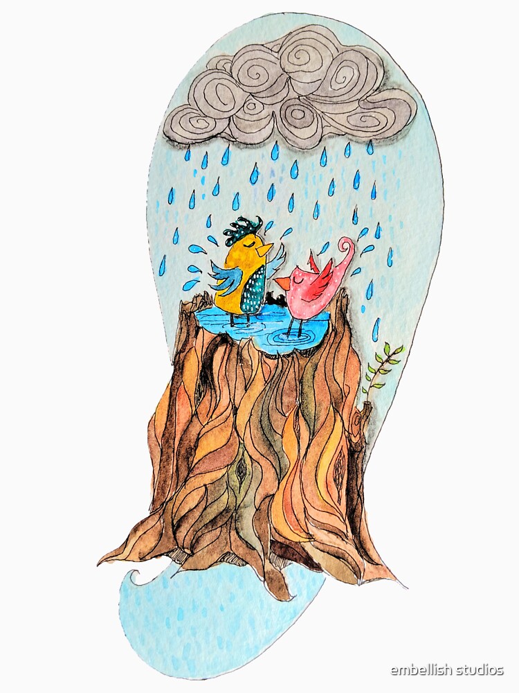 Happy Bathing Birds by tammymurdock
