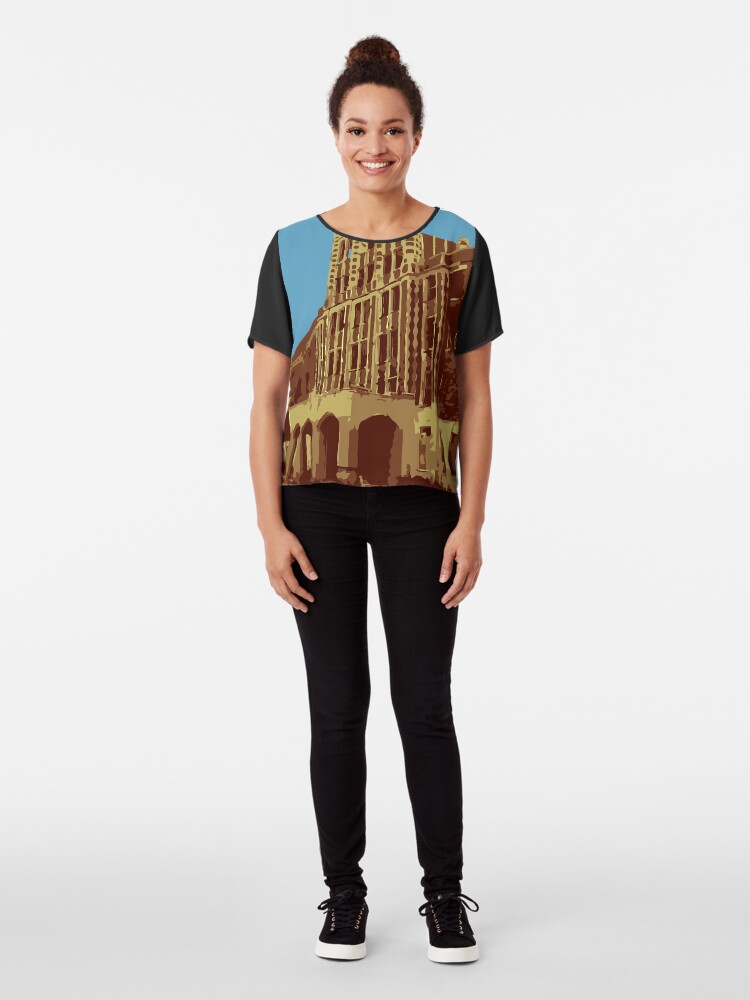 Alternate view of Waverly Hills Sanatorium Art Deco Chiffon Top