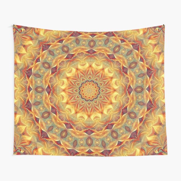 Flower Of Life Mandala (Sun) Tapestry