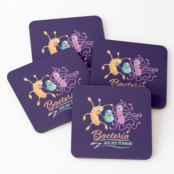 Item preview, Microbiology Funny Cartoon - Bacteria are My Friends with Retro Vintage Colors and Text designed and sold by Zit-Zat-Zot.
