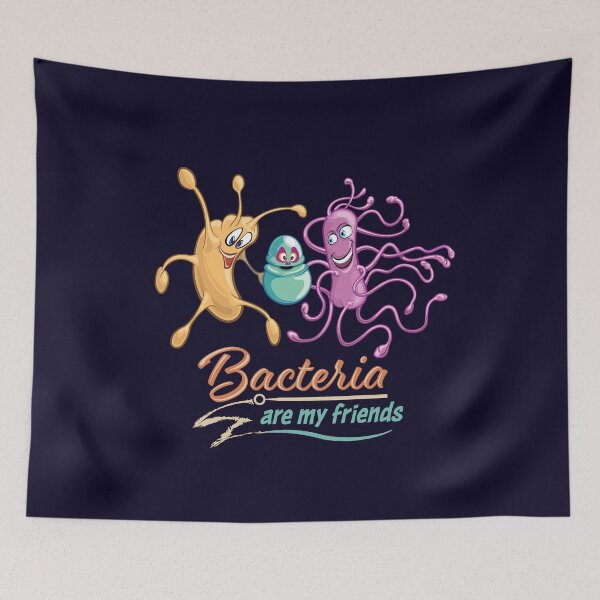 Item preview, Microbiology Funny Cartoon - Bacteria are My Friends with Retro Vintage Colors and Text designed and sold by Zit-Zat-Zot.