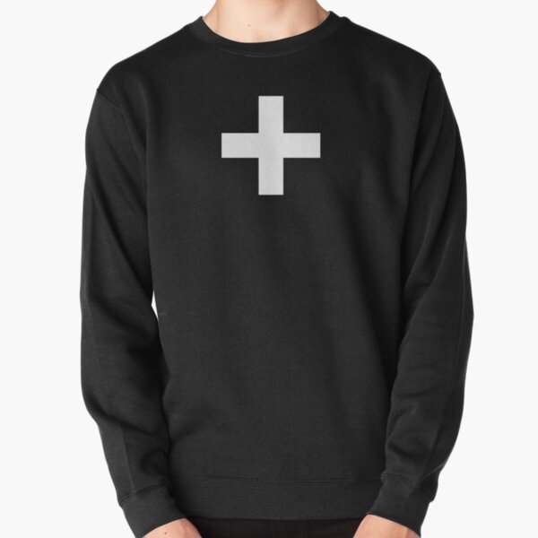 Crosses | Criss Cross | Swiss Cross | Hygge | Scandi | Plus Sign | Black and White |  Pullover Sweatshirt
