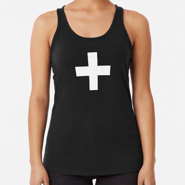 Crosses | Criss Cross | Swiss Cross | Hygge | Scandi | Plus Sign | Black and White | Racerback Tank Top