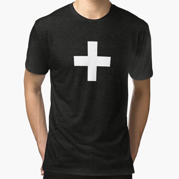 Crosses | Criss Cross | Swiss Cross | Hygge | Scandi | Plus Sign | Black and White |  Tri-blend T-Shirt