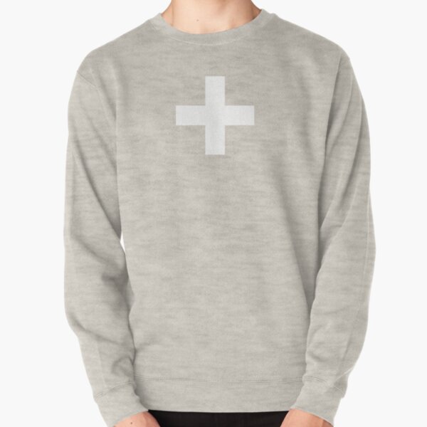 Crosses | Criss Cross | Swiss Cross | Hygge | Scandi | Plus Sign | Red and White | Pullover Sweatshirt