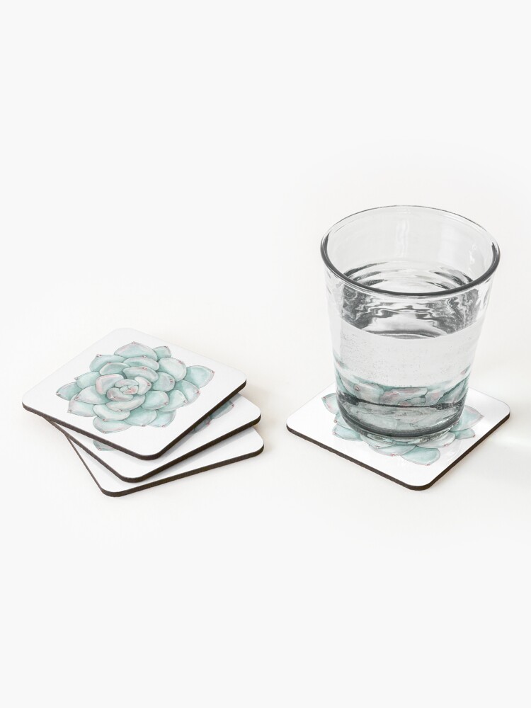 Alternate view of Succulent, watercolor Coasters (Set of 4)