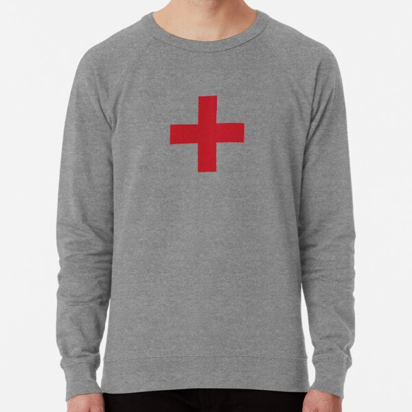 Crosses | Criss Cross | Swiss Cross | Hygge | Scandi | Plus Sign | Red and White | Lightweight Sweatshirt