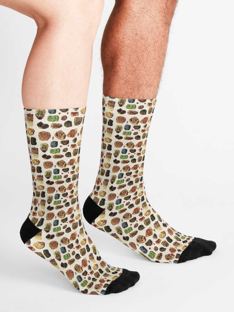 Alternate view of Vintage Geology Gemstone Crystal Minerals Socks