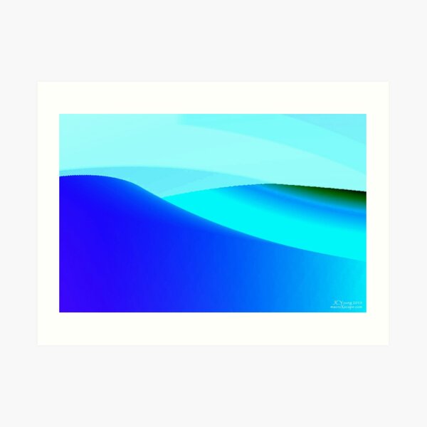 Blue and Green Landscape Art Print