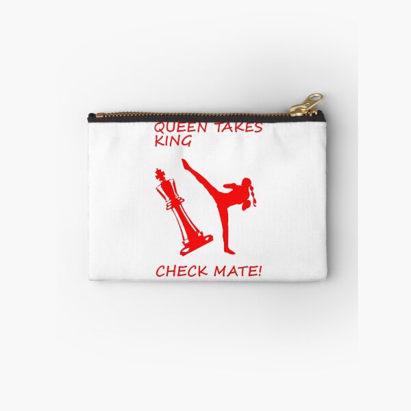 Item preview, Queen Takes King Check Mate Female Kickboxer Spinning Back Kick Red  designed and sold by yin888.