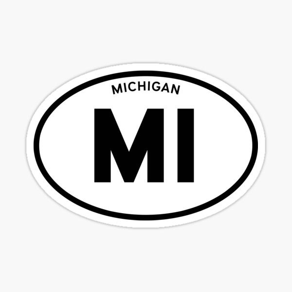 "MI, Michigan — Oval Decal" Sticker for Sale by chgt Redbubble