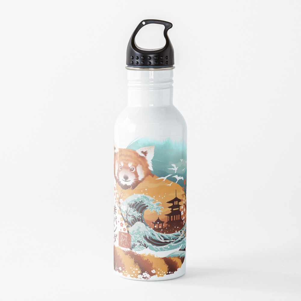 Ukiyo e Red Panda Water Bottle