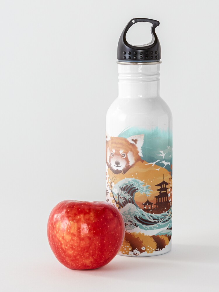 Alternate view of Ukiyo e Red Panda Water Bottle