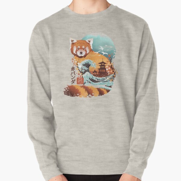 Ukiyo e Red Panda Pullover Sweatshirt