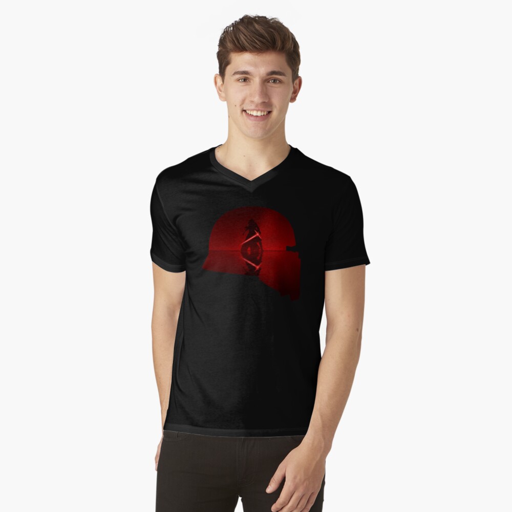 Vista previa del artículo con la obra «Camiseta de cuello en V», diseñado y vendido por rorkstarmason.