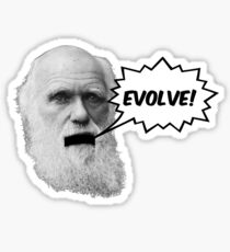 Darwin shouts "EVOLVE" Sticker