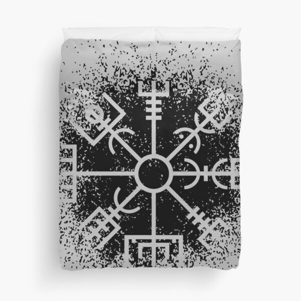 Vegvisir Black Spray Duvet Cover