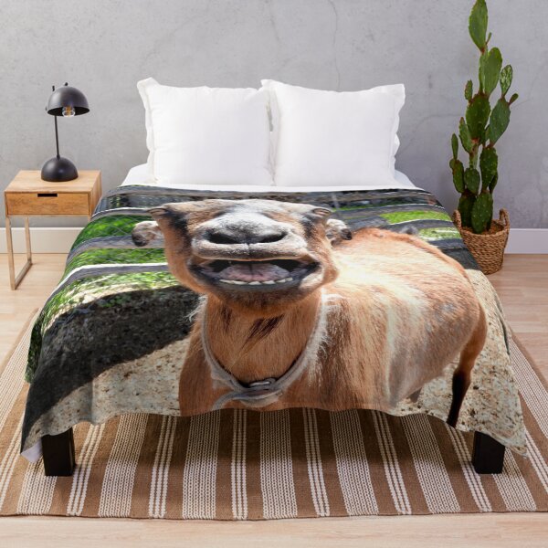 Item preview, smiling goat, yelling goat, funny goat designed and sold by Stephanie  Skeem.