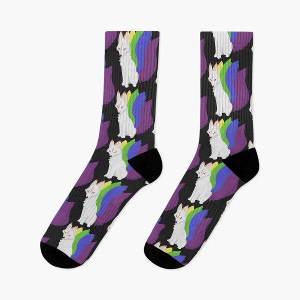 Item preview, Simplistic Kitsune - Rainbow! (White) designed and sold by storm-fox-art.