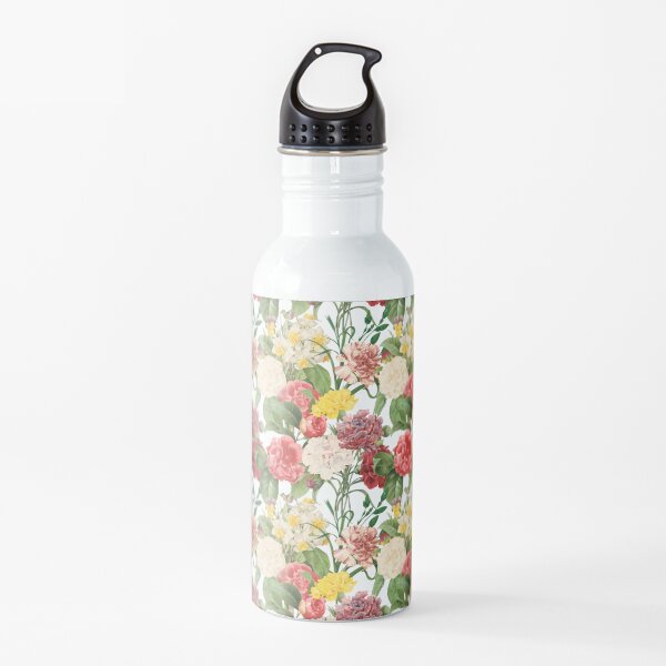 Vintage Floral Pattern 1 | Multicolored Flowers | Vintage Flowers | Water Bottle