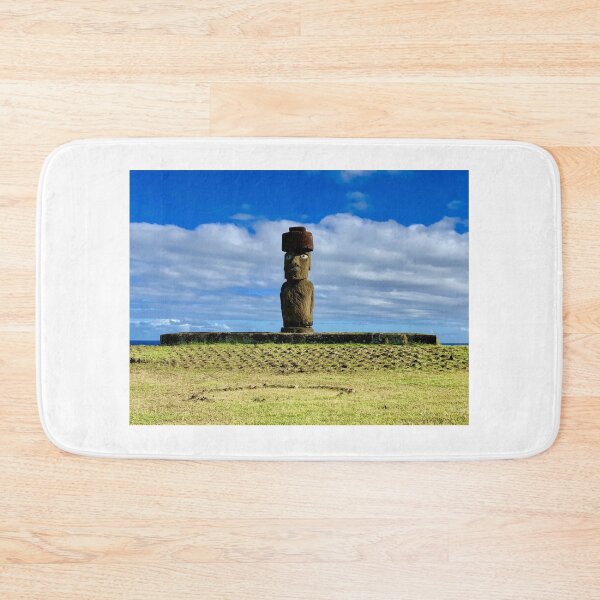 Item preview, Rapa Nui - top knot on Moai with coral eyes on Easter Island designed and sold by renprovo.