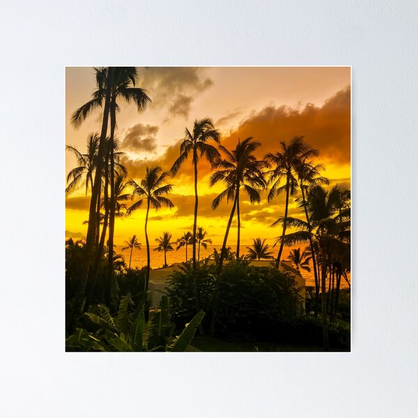 Item preview, Tropical Gold and Tangerine Hawaiian Sunset Art Photo designed and sold by DEC02.