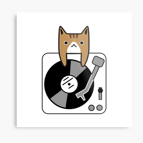 Funny Cute DJ Cat Metal Print for Sale by Nextlevellife