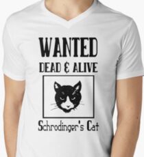 Wanted schrodingers cat geek funny nerd Men's V-Neck T-Shirt