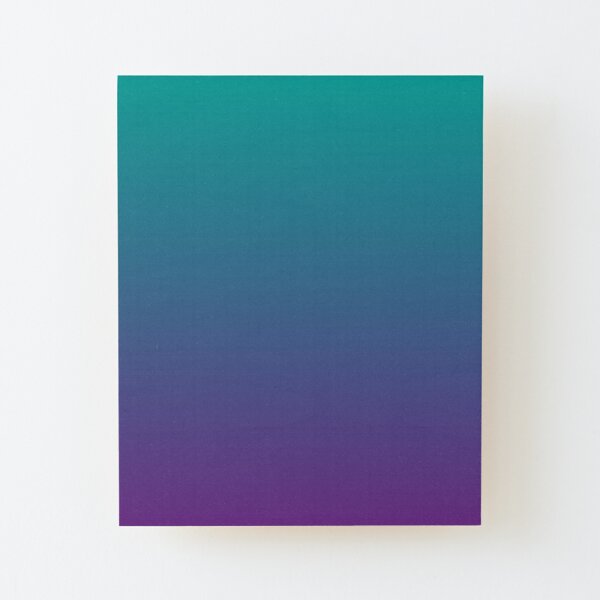 Ombre | Gradient Colors | Teal and Purple | Wood Mounted Print