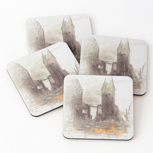 Item preview, NYC Yellow Cabs Flat Iron Building - SKETCH designed and sold by Art-Frankenberg.