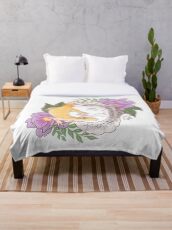 Leopardgeckos und Pfingstrose Fleecedecke