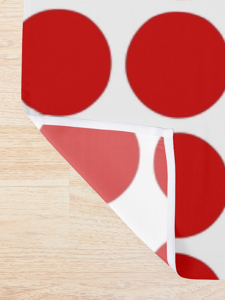 Alternate view of Red Dots Pattern Red & White Shower Curtain