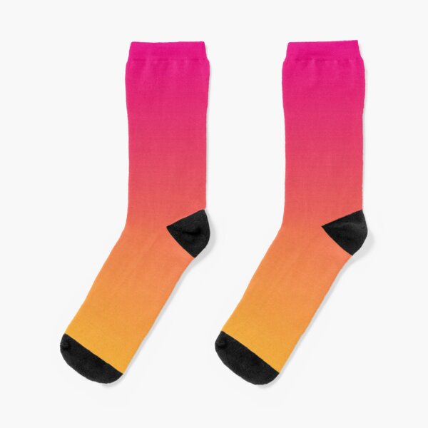 Ombre | Gradient Colors | Pink and Orange |  Socks