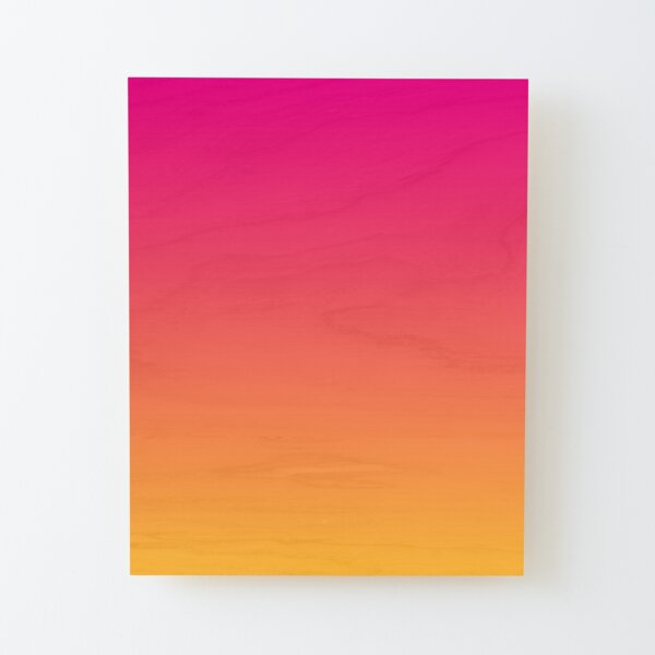 Ombre | Gradient Colors | Pink and Orange | Wood Mounted Print