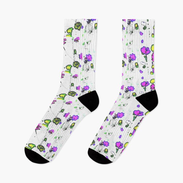 Item preview, Pink flowers on white pattern  designed and sold by designbywhacky.