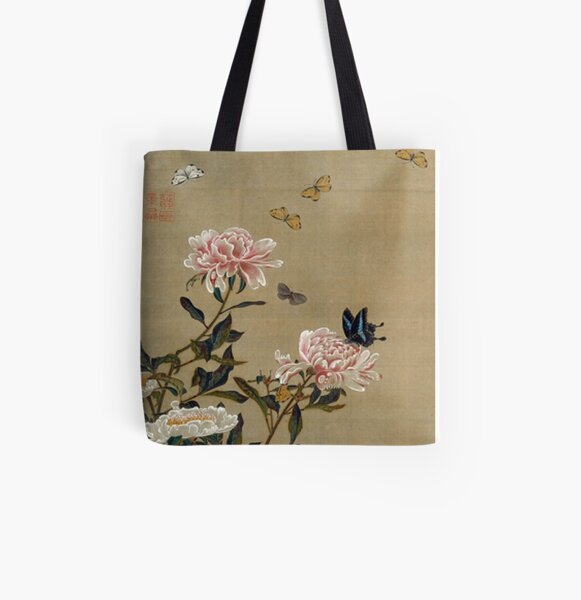 Favourite Artists - Peonies & Butterflies - Jakuchū Ito All Over Print Tote Bag